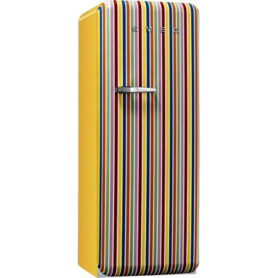 Smeg FAB28QCS1 60cm 'Retro Style' Fridge and Ice Box in Colour Stripes with Right Hand Hinge